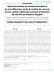 Research paper thumbnail of Desenvolvimento de membrana cerâmica de microfiltração a partir de resíduo de casca de arroz e caulim e aplicação como pré-tratamento de efluente da indústria de papel