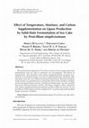 Research paper thumbnail of Effect of Temperature, Moisture, and Carbon Supplementation on Lipase Production by Solid-State Fermentation of Soy Cake by Penicillium simplicissimum