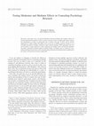 Research paper thumbnail of Testing moderator and mediator effects in counseling psychology research": Correction to Frazier et al. (2004)