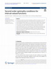 Research paper thumbnail of Second-order optimality conditions for interval-valued functions