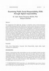 Research paper thumbnail of Examining Public Social Responsibility (PSR) through digital responsibility