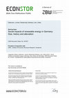 Research paper thumbnail of Social impacts of renewable energy in Germany – size, history and alleviation