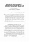 Research paper thumbnail of Política de asistencia social y generación de trabajo y renta: Una propuesta de inclusión productiva