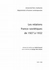 Research paper thumbnail of French-Soviet relations 1927-1932