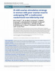 Research paper thumbnail of A mild ovarian stimulation strategy in women with poor ovarian reserve undergoing IVF: a multicenter randomized non-inferiority trial