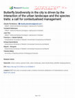 Research paper thumbnail of Butterfly biodiversity in the city is driven by the interaction of the urban landscape and the species traits: a call for contextualised management