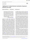 Research paper thumbnail of “Spilling tea”: A critical feminist reclamation of gossip in literature and media