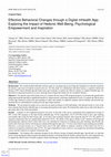 Research paper thumbnail of Effective Behavioral Changes through a Digital mHealth App: Exploring the Impact of Hedonic Well-Being, Psychological Empowerment and Inspiration