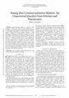 Research paper thumbnail of Stating Best Commercialization Method: An Unanswered Question from Scholars and Practitioners