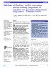 Research paper thumbnail of Methodology used in comparative studies assessing programmes of transition from paediatrics to adult care programmes: a systematic review