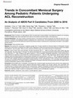 Research paper thumbnail of Trends in Concomitant Meniscal Surgery Among Pediatric Patients Undergoing ACL Reconstruction: An Analysis of ABOS Part II Candidates From 2000 to 2016