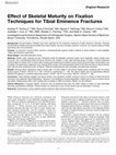 Research paper thumbnail of Effect of Skeletal Maturity on Fixation Techniques for Tibial Eminence Fractures