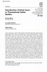 Research paper thumbnail of Introduction: Critical issues in Transnational Italian Studies