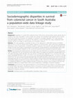 Research paper thumbnail of Sociodemographic disparities in survival from colorectal cancer in South Australia: a population-wide data linkage study