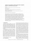 Research paper thumbnail of Analysis of creep behavior of SiC/Al metal matrix composites based on a generalized shear-lag model