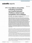 Research paper thumbnail of From MEG to clinical EEG: evaluating a promising non-invasive estimator of defense-related muscle sympathetic nerve inhibition