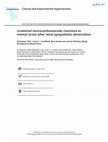 Research paper thumbnail of Unaltered neurocardiovascular reactions to mental stress after renal sympathetic denervation