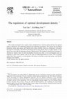 Research paper thumbnail of The regulation of optimal development density