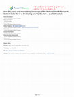 Research paper thumbnail of How the policy and stewardship landscape of the National Health Research System looks like in a developing country like Iran: a qualitative study