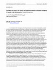 Research paper thumbnail of Book Review of Freedom to Learn: The Threat to Student Academic Freedom and Why it Needs to be Reclaimed