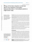 Research paper thumbnail of Efficacy of low-dose cinacalcet on alternate days for the treatment of secondary hyperparathyroidism in hemodialysis patients: a single-center study