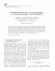 Research paper thumbnail of Synchronization of Coupled Extended Dynamical Systems: A Short Review