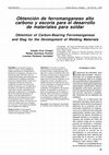 Research paper thumbnail of Obtención de ferromanganeso alto carbono y escoria para el desarrollo de materiales para soldar Obtention of Carbon-Bearing Ferromanganese and Slag for the Development of Welding Materials