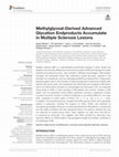 Research paper thumbnail of Methylglyoxal-Derived Advanced Glycation Endproducts Accumulate in Multiple Sclerosis Lesions