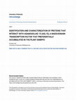 Research paper thumbnail of Identification and Characterization of Proteins That Interact with Agamous-Like 15 (AGL15), a Mads-Domain Transcription Factor That Preferentially Accumulates in the Plant Embryo