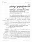 Research paper thumbnail of Screening of Dementia in Portuguese Primary Care: Methodology, Assessment Tools, and Main Results