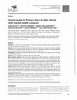 Research paper thumbnail of Unmet needs in Primary Care of older clients with mental health concerns