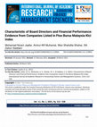 Research paper thumbnail of Characteristic of Board Directors and Financial Performance: Evidence from Companies Listed in Ftse Bursa Malaysia Klci Index