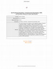 Research paper thumbnail of Spiritualizing Psychiatry: Transpersonal Psychology, DSM, and Brazilian Research about Spirituality [accepted version]