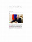 Research paper thumbnail of In Russia, Clear Signs of War Fatigue