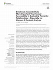 Research paper thumbnail of Emotional Accessibility Is More Important Than Sexual Accessibility in Evaluating Romantic Relationships - Especially for Women: A Conjoint Analysis