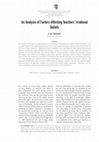 Research paper thumbnail of An Analysis of Factors Affecting Teachers' Irrational