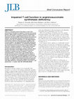 Research paper thumbnail of Impaired T cell function in argininosuccinate synthetase deficiency