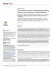 Research paper thumbnail of The comfort in touch: Immediate and lasting effects of handholding on emotional pain