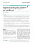 Research paper thumbnail of A comparison of meta-analytic methods for synthesizing evidence from explanatory and pragmatic trials