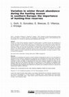 Research paper thumbnail of Variation in winter thrush abundance during the hunting season in southern Europe: the importance of hunting–free reserves