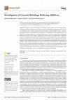 Research paper thumbnail of Investigation of Concrete Shrinkage Reducing Additives