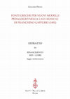 Research paper thumbnail of Fonti greche per nuovi modelli pedagogici nella laus musicae di Franchino Gaffurio (1492)