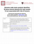 Research paper thumbnail of Genome-wide meta-analysis identifies 56 bone mineral density loci and reveals 14 loci associated with risk of fracture