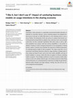 Research paper thumbnail of “I like it, but I don't use it”: Impact of carsharing business models on usage intentions in the sharing economy