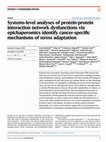 Research paper thumbnail of Systems-level analyses of protein-protein interaction network dysfunctions via epichaperomics identify cancer-specific mechanisms of stress adaptation