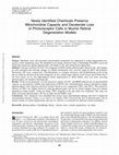 Research paper thumbnail of Newly identified chemicals preserve mitochondrial capacity and decelerate loss of photoreceptor cells in murine retinal degeneration models