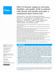 Research paper thumbnail of Effect of dynamic taping on neck pain, disability, and quality of life in patients with chronic non-specific neck pain: a randomized sham-control trial