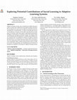 Research paper thumbnail of Exploring Potential Contributions of Social Learning to Adaptive Learning Systems