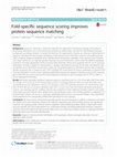 Research paper thumbnail of Fold-specific sequence scoring improves protein sequence matching