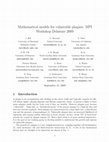 Research paper thumbnail of Mathematical models for vulnerable plaques : MPI Workshop Delaware 2009